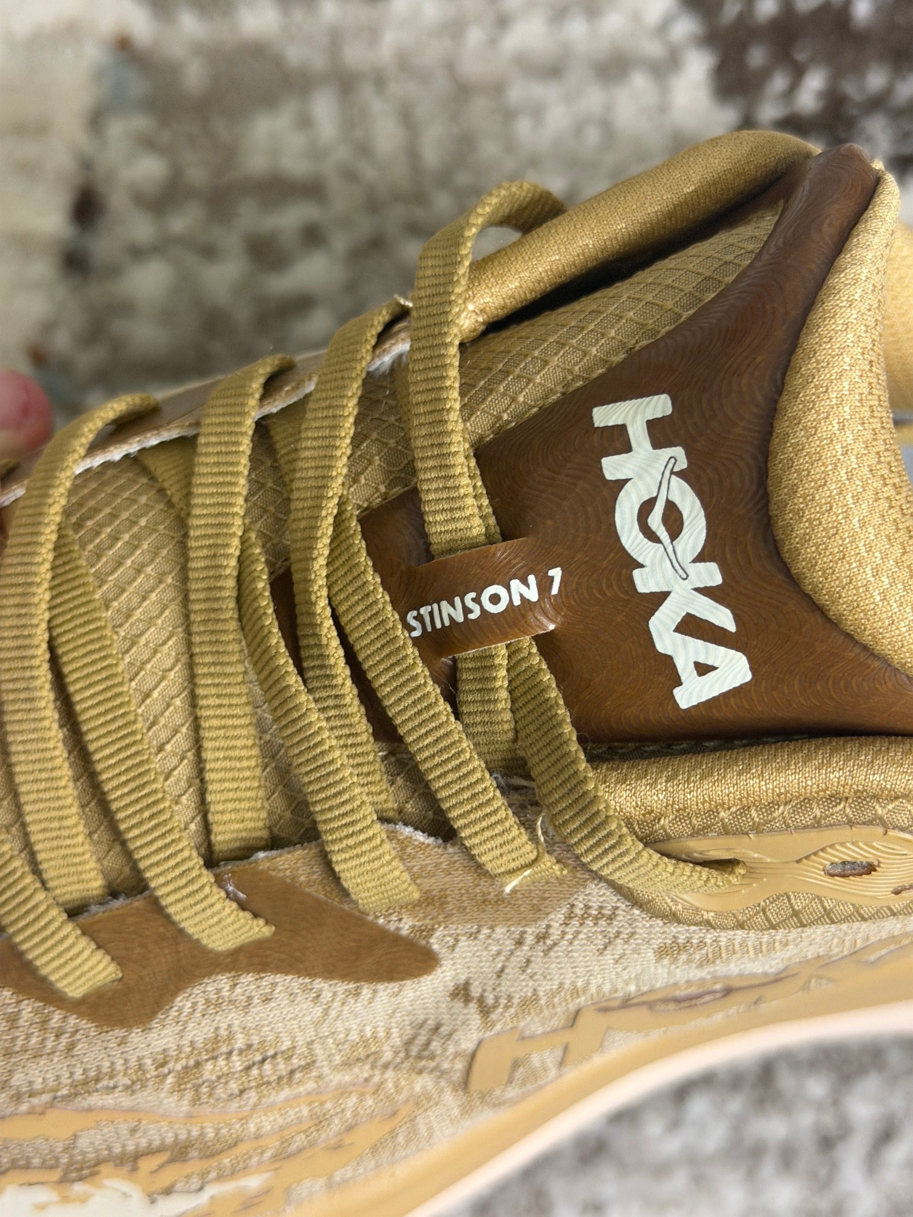 Hoka Stinson 7 Trainers UK9 - Beige & Orange - Brand New