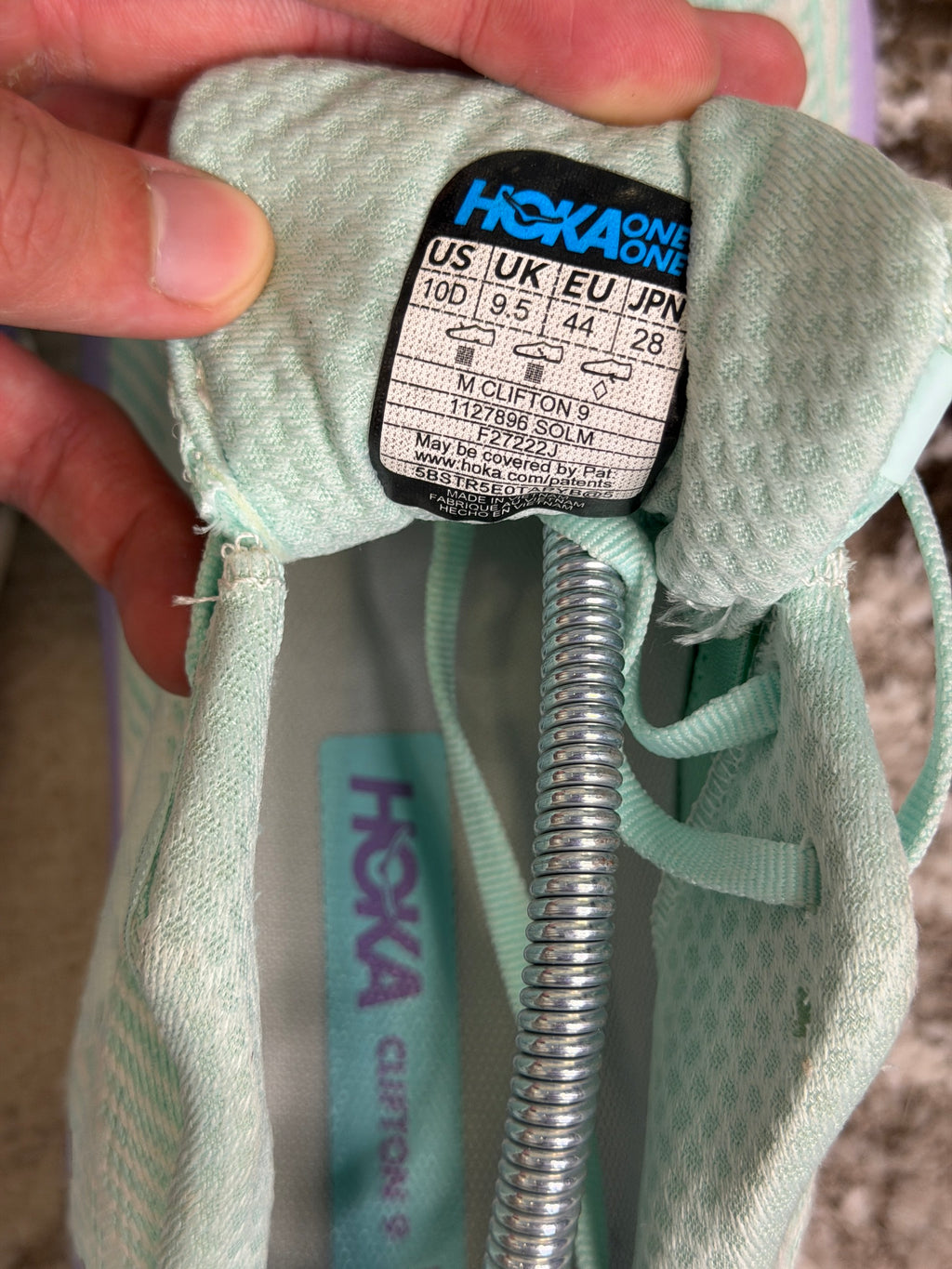 Hoka Clifton 9 Trainers UK9.5 - Mint & Purple - Brand New