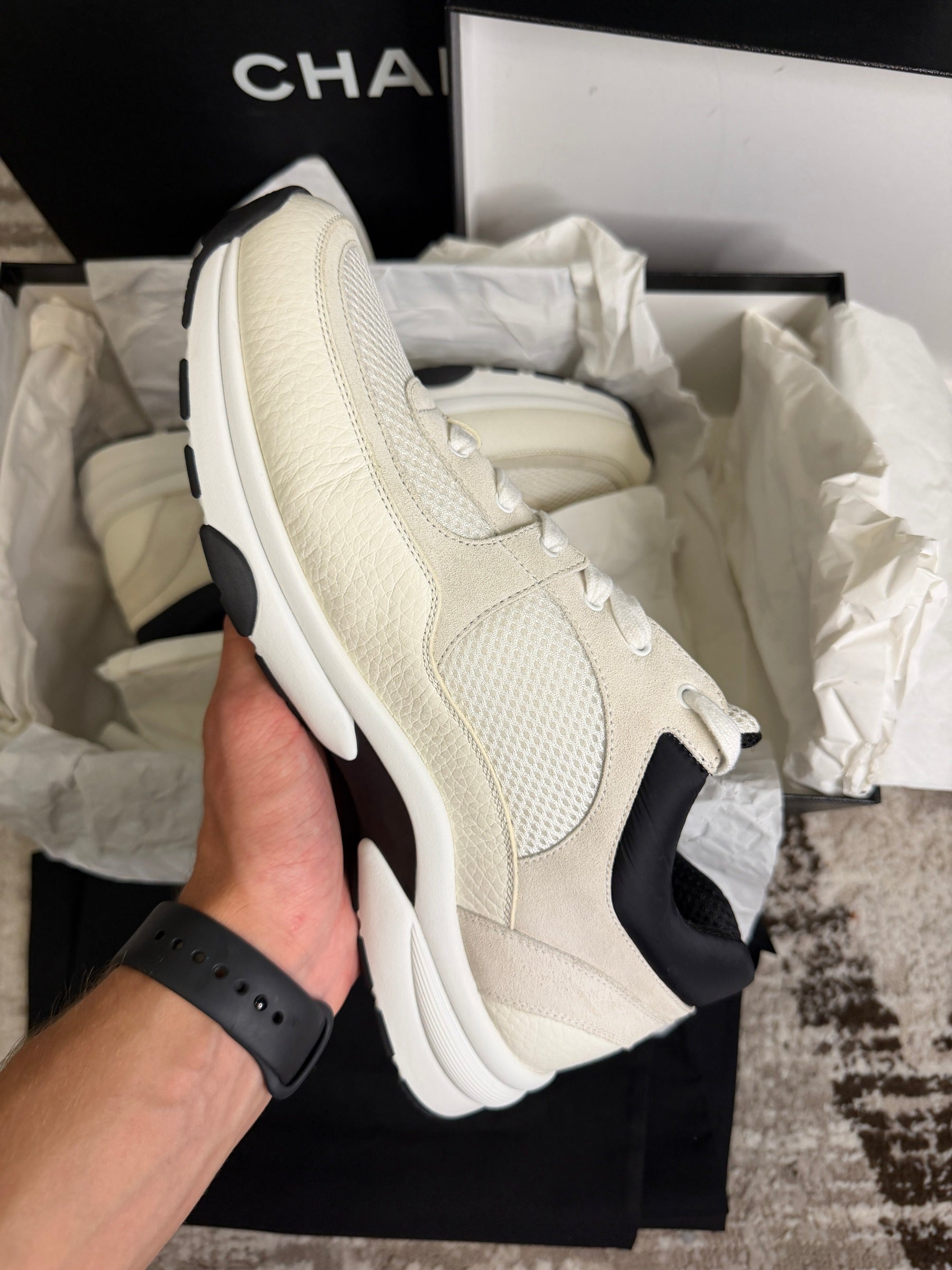 Chanel Runners Trainers UK9 - Black & White - With Receipt & Full Packaging