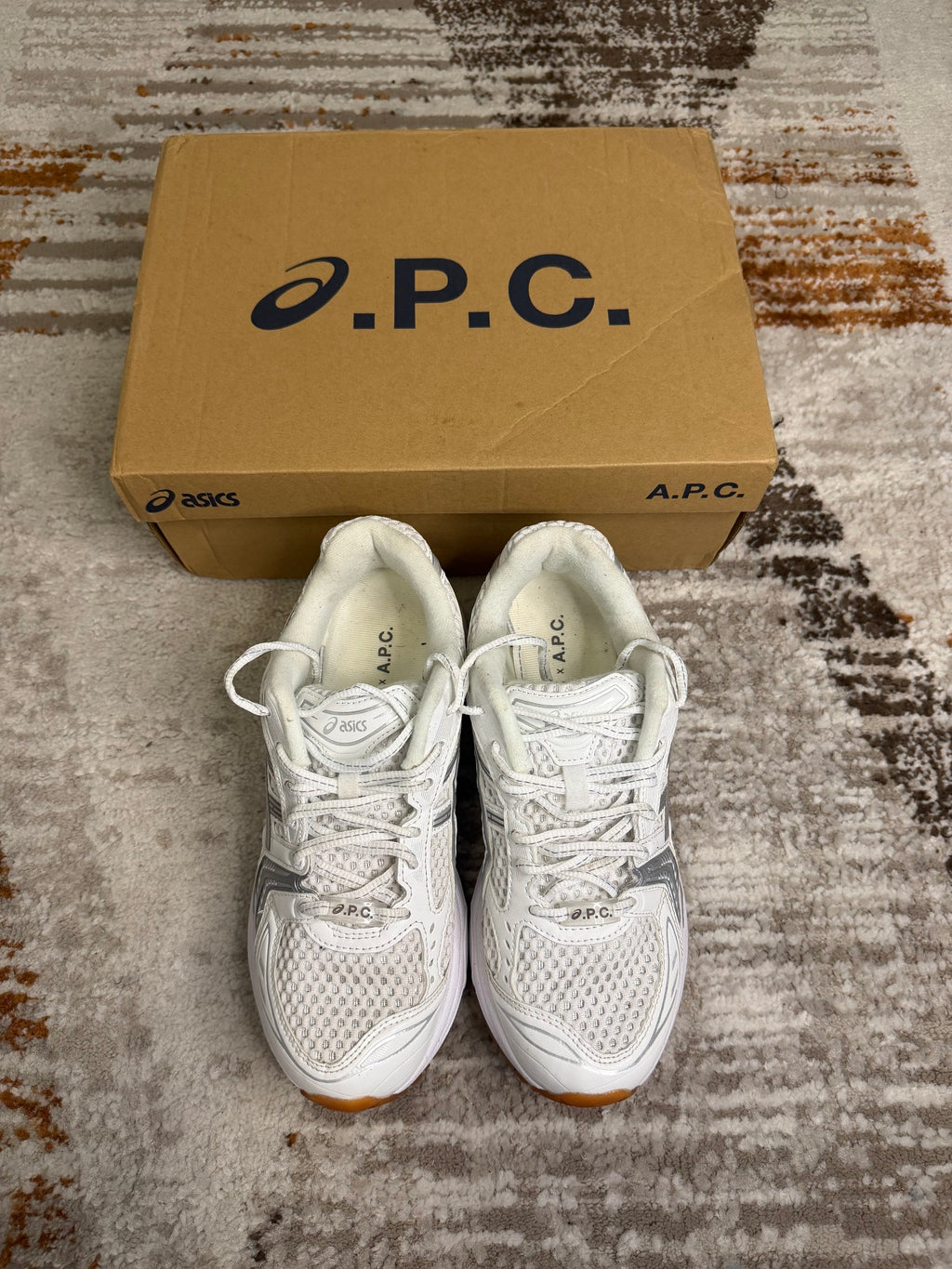 ASICS x A.P.C. GEL-Kayano 14 Trainers UK7 - White & Metallic Silver - With Box