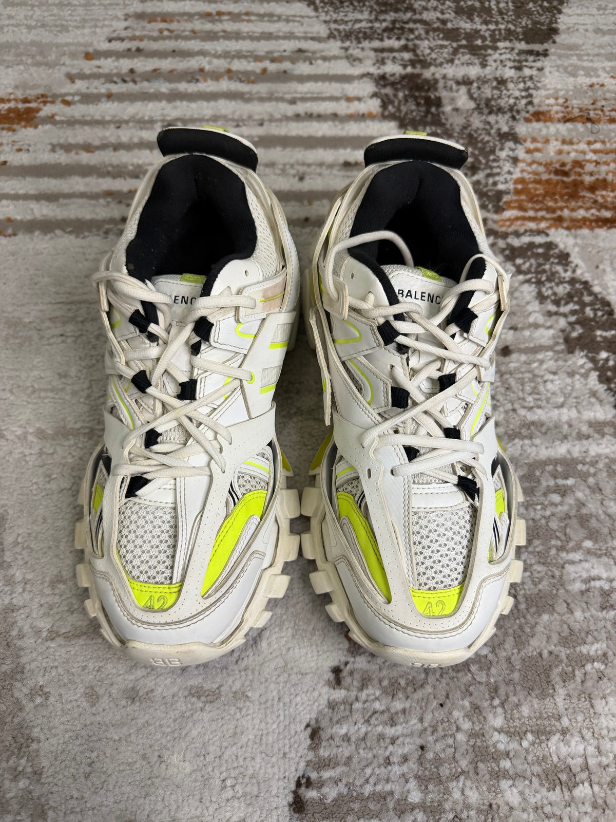 Balenciaga Track Trainers UK8 - White & Fluo Yellow