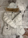 Moncler Augert Down Parka Mens Size 3 (M-L) - Cream - With Original Fur