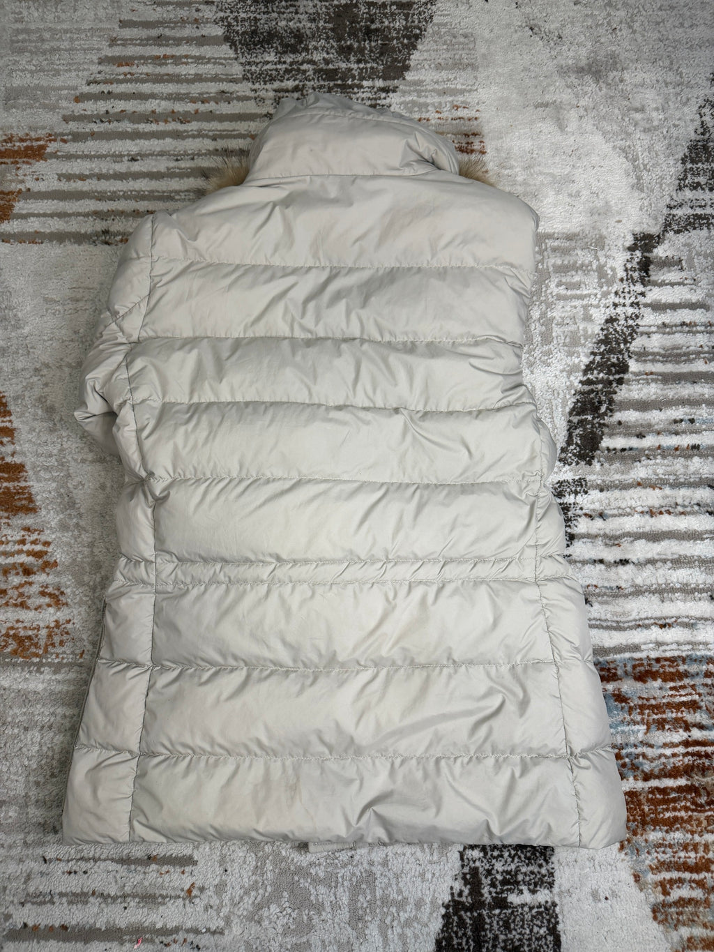 Moncler Augert Down Parka Mens Size 3 (M-L) - Cream - With Original Fur