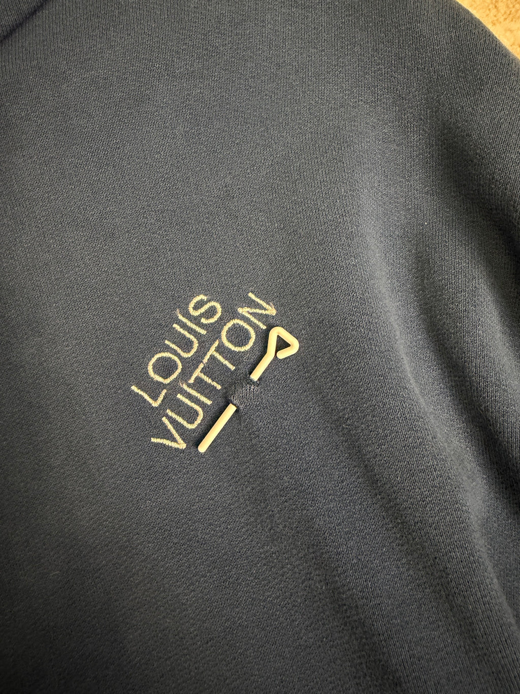 Louis Vuitton Pin Logo Hoodie - Blue - Mens Large