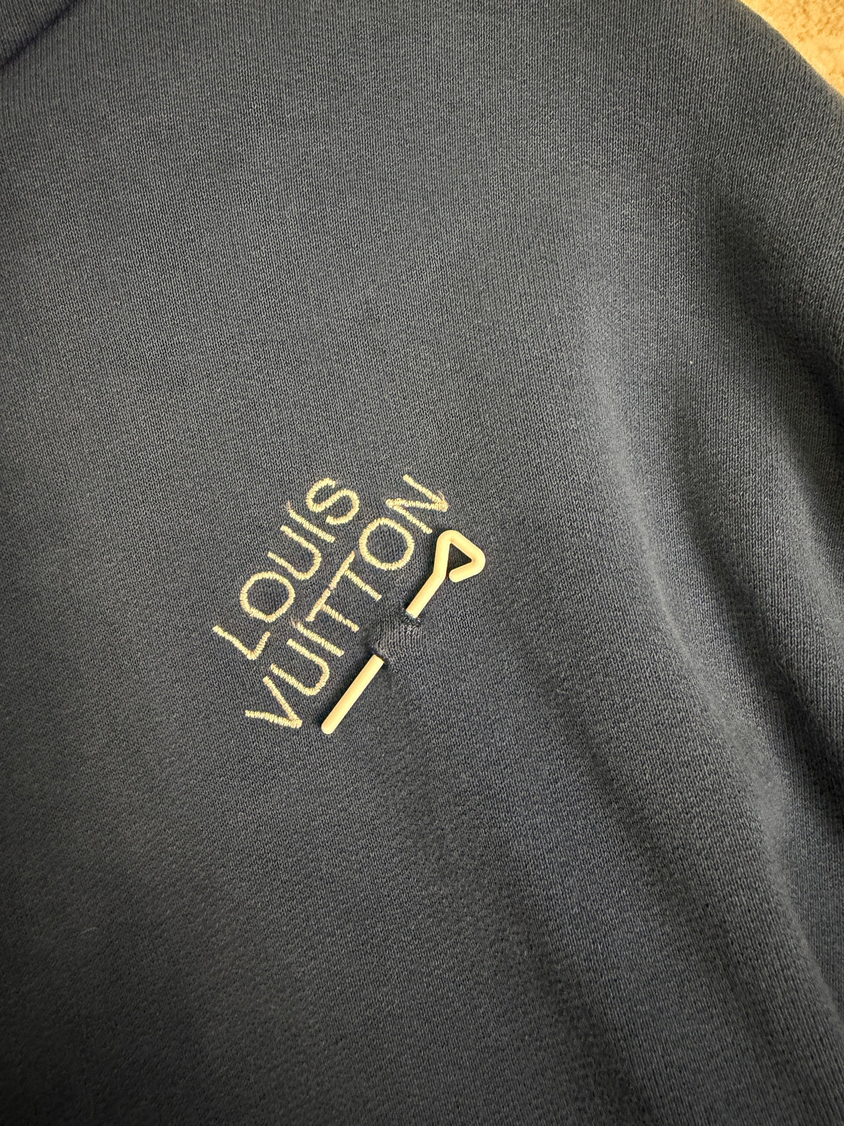 Louis Vuitton Pin Logo Hoodie - Blue - Mens Large