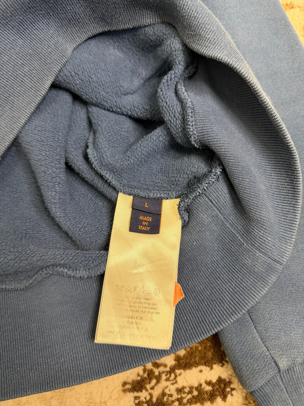 Louis Vuitton Pin Logo Hoodie - Blue - Mens Large